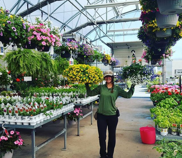 Christina with plants